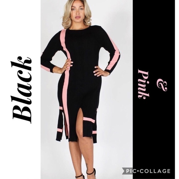 Blu Trends Dresses & Skirts - SALE!! Knit Black & Pink Dress